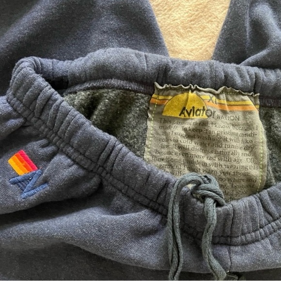Aviator Nation Rainbow Stitch Sweatpants - Navy XL - Picture 4 of 4